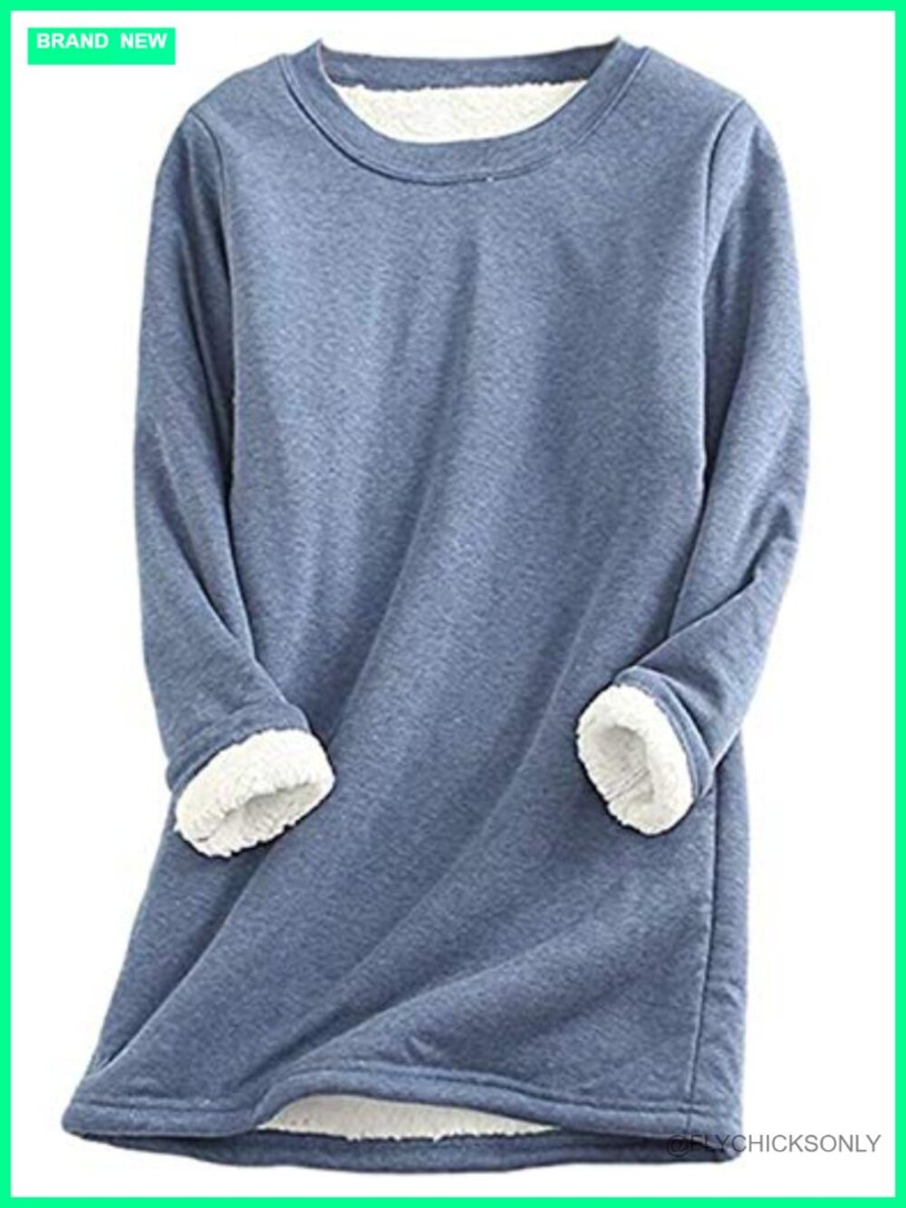 Sherpa Lined Fleece Crewneck Sweatshirt Pullover Loungewear
